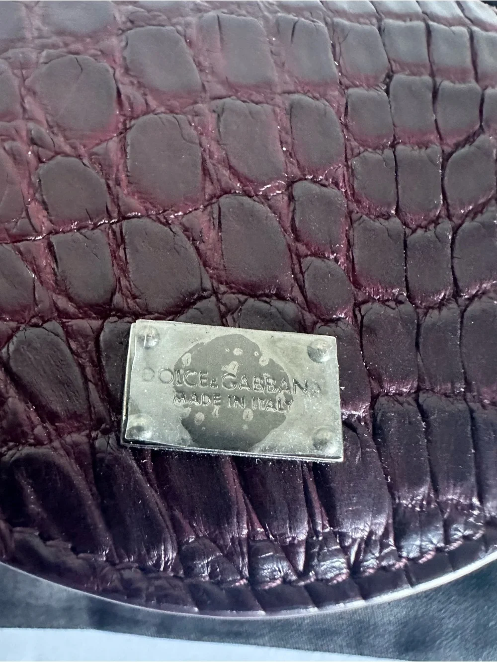 Dolce & Gabbana Burgundy Caiman Leather Bifold Wallet NWT Made In Italy